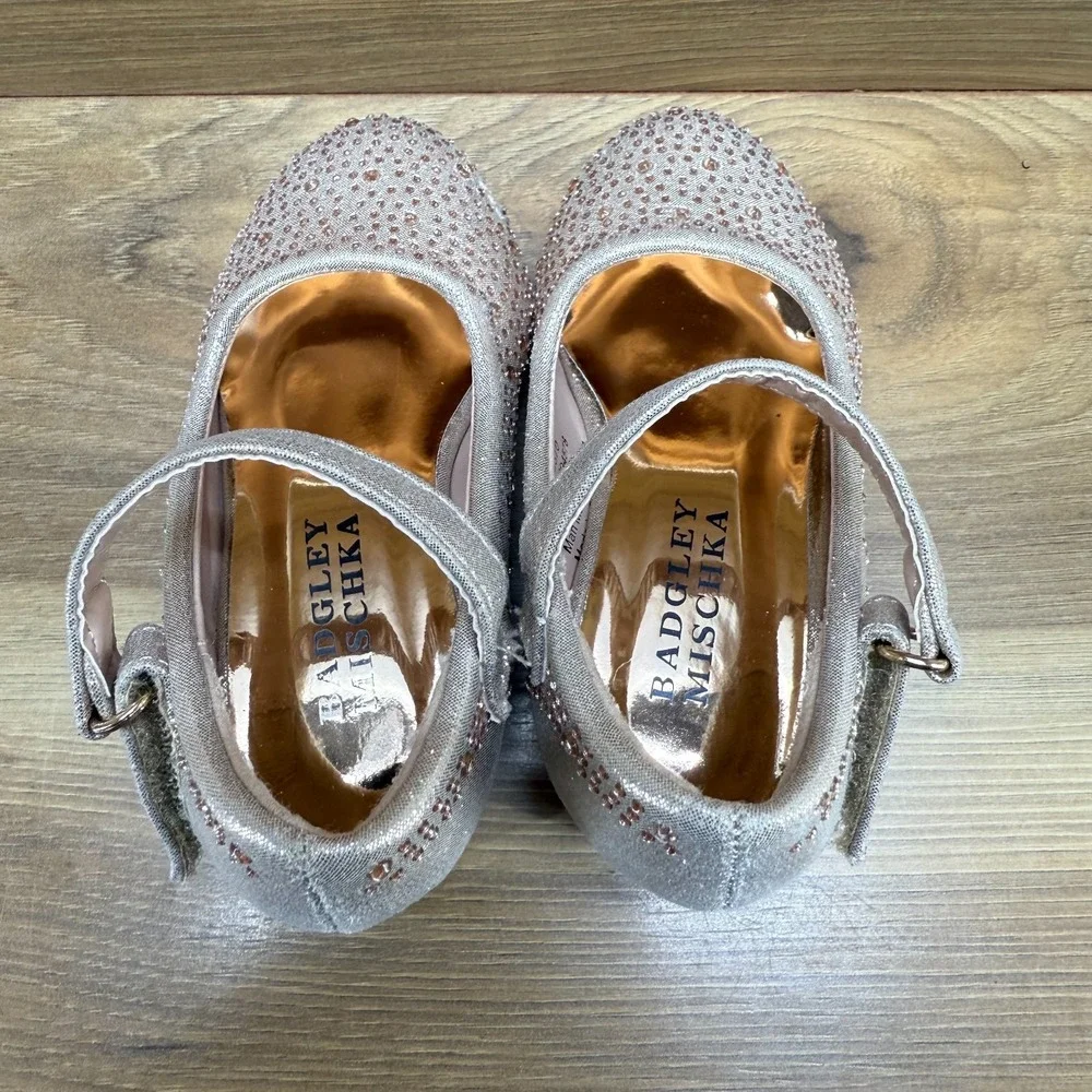 Badgley‎ Mischka Toddler Girls 5 Dress Shoes Mary Janes Pumps Gems Bling